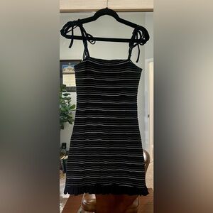 Storia super stretch jersey cami dress in classic black and white stripes size L